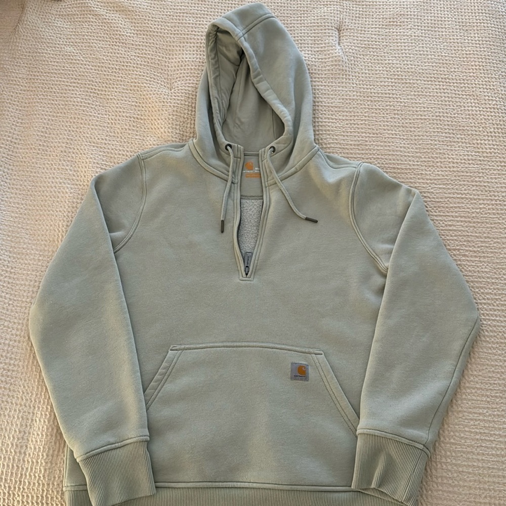 Carhartt Women's Relaxed Fit Midweight 1/4 Zip Hooded Sweatshirt